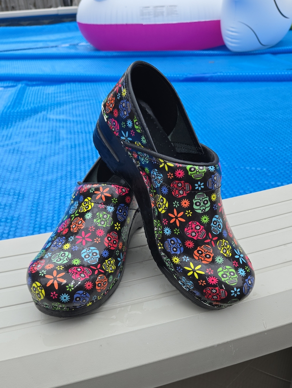 Sanita Multicolor Sugar Skull Clogs